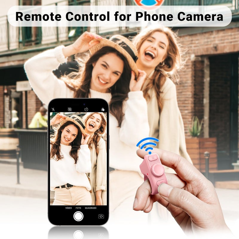 MILOUZ Remote Scrolling Ring for Tiktok,Page Turner for Kindle App,Bluetooth Camera Shutter Remote for iPhone, Android,iOS,iPad,Tablet-Pink - Image 4